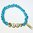 Personalisierte Armband mit Namen in Aquamarine Blue mit Herz&Engelsflügel Anhänger (Nickelfrei)